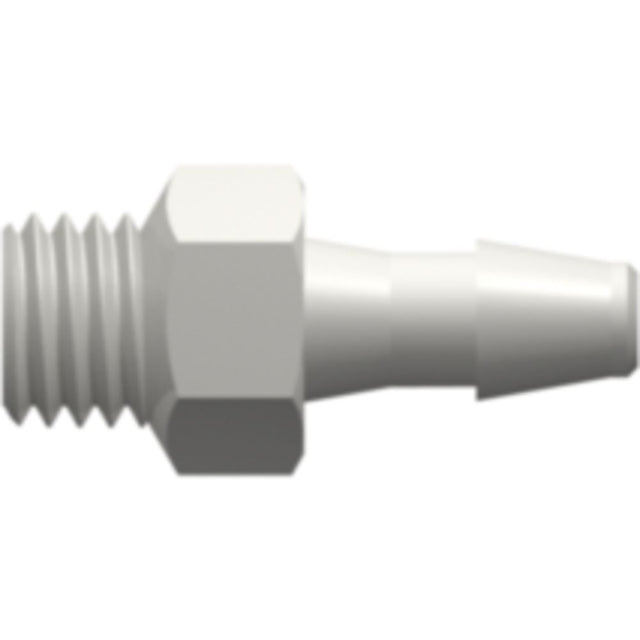 LinkTech 1/4-28 UNF Thread with 5/16" Hex to 200 Series Barb, 1/8" [3.2 mm] ID Tubing, White Nylon