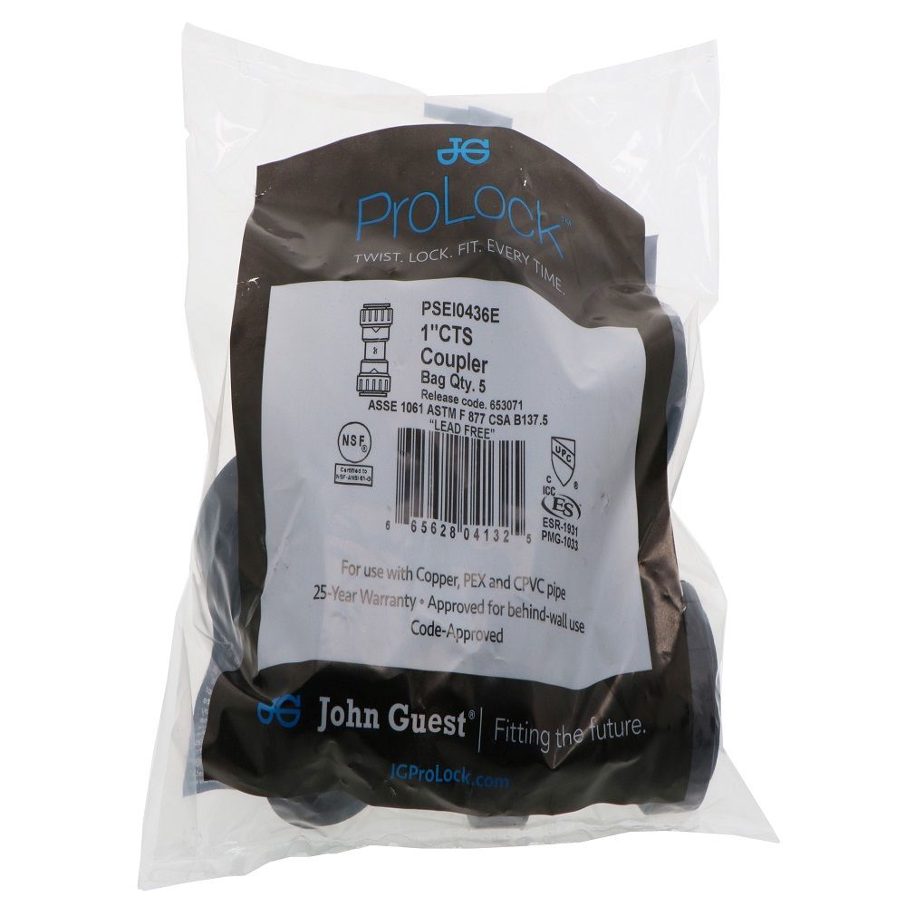 John Guest ProLock Black Coupler -1 CTS