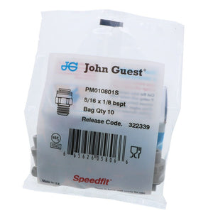 John Guest Male Connector BSPT - 5/16 x 1/8 BSPT