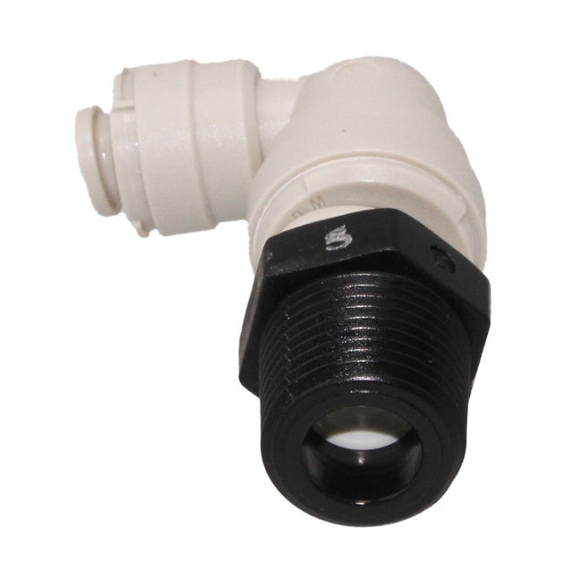 Swivel Elbow with 0.5 GPM Flow Restrictor 1/4 x 3/8 MPT