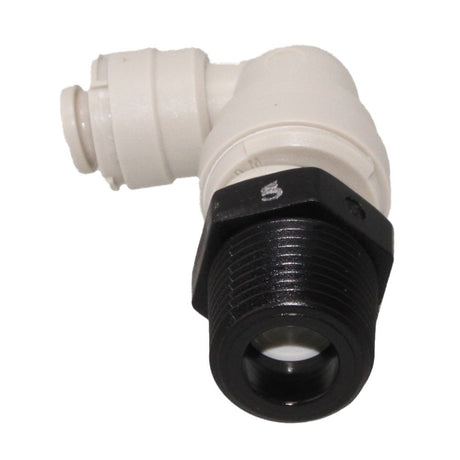 Swivel Elbow with 0.5 GPM Flow Restrictor 1/4 x 3/8 MPT