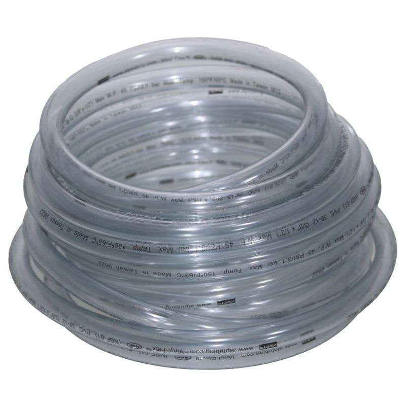 Clear Flexible PVC Tubing 3/8 ID x 1/2 OD