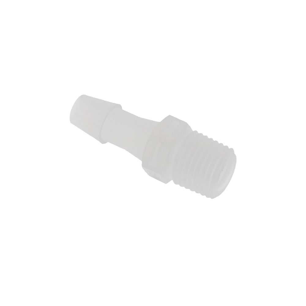 FitQuik Polypropylene Thread to Tube Straight Fitting - 1/4 NPT to 5/16 Hose Barb