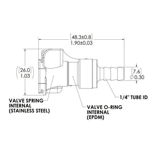 LinkTech 40PP InLine Socket, Valved, 1/4" HB