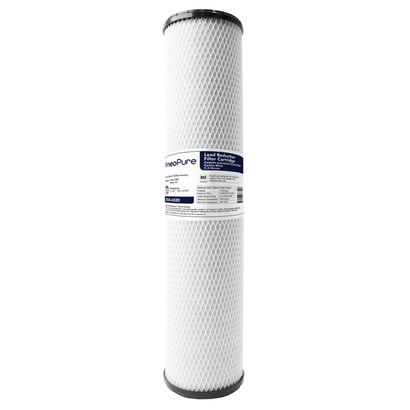 Neo-Pure CTOX-4520 20" x 4-1/2" Chloramine/VOC/LEAD Carbon Block Filter 0.5 Micron
