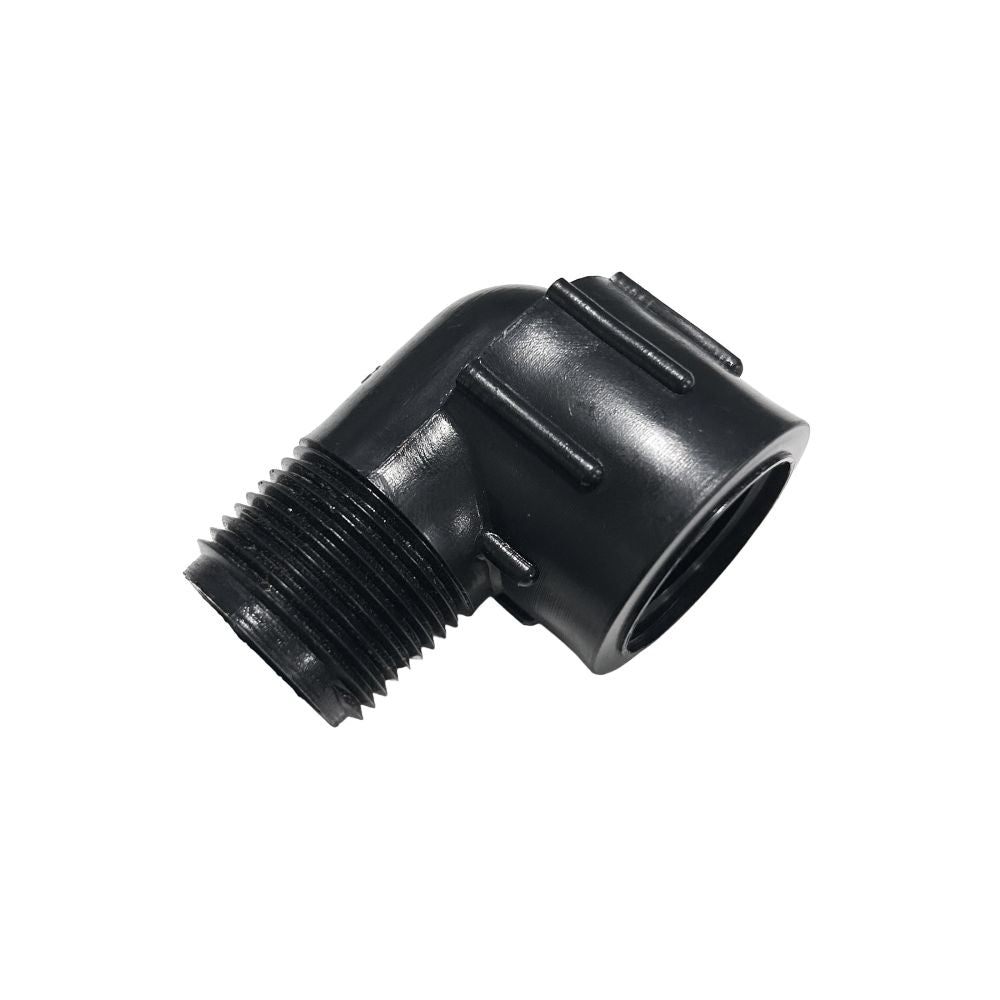Black Polypropylene 90 Degree Street Elbow 3/4 MPT x 3/4 FPT