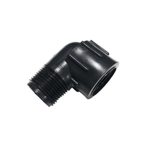 Black Polypropylene 90 Degree Street Elbow 3/4 MPT x 3/4 FPT