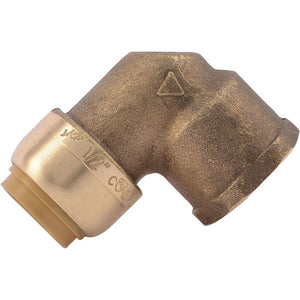 SharkBite® U308LF Lead-Free Brass Push-to-Connect Female Elbow - 1/2" x 1/2" FPT