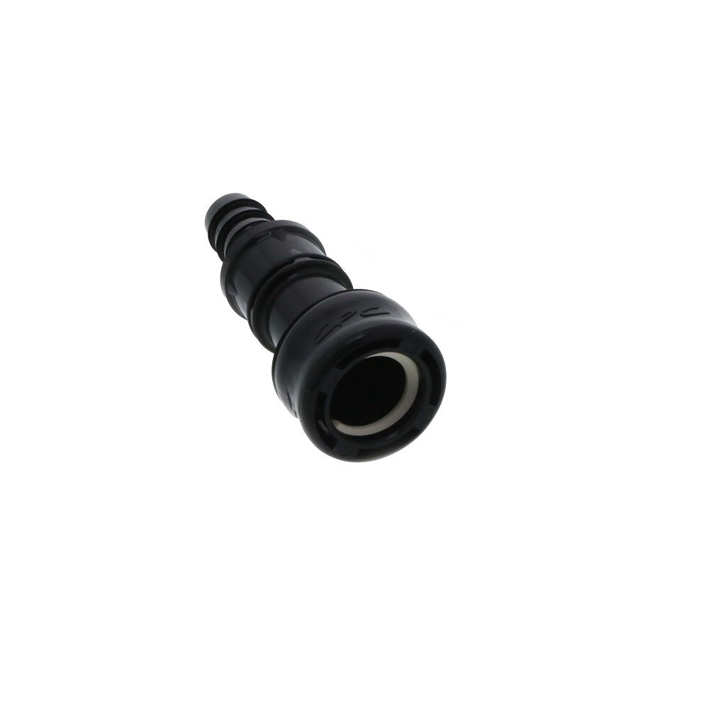 BACD17006MBLK Valved Hose Barb Coupling Body Molded Black 3/8 ID Barb