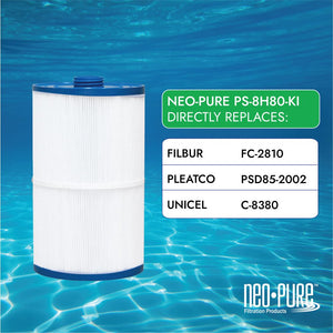 Neo-Pure PS-8H80-KI Pool and Spa Filter 8-1/2" x 14"