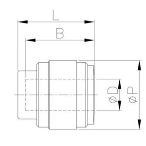 NeoFit - Acetal Black Tube End Stop 1/2" tube