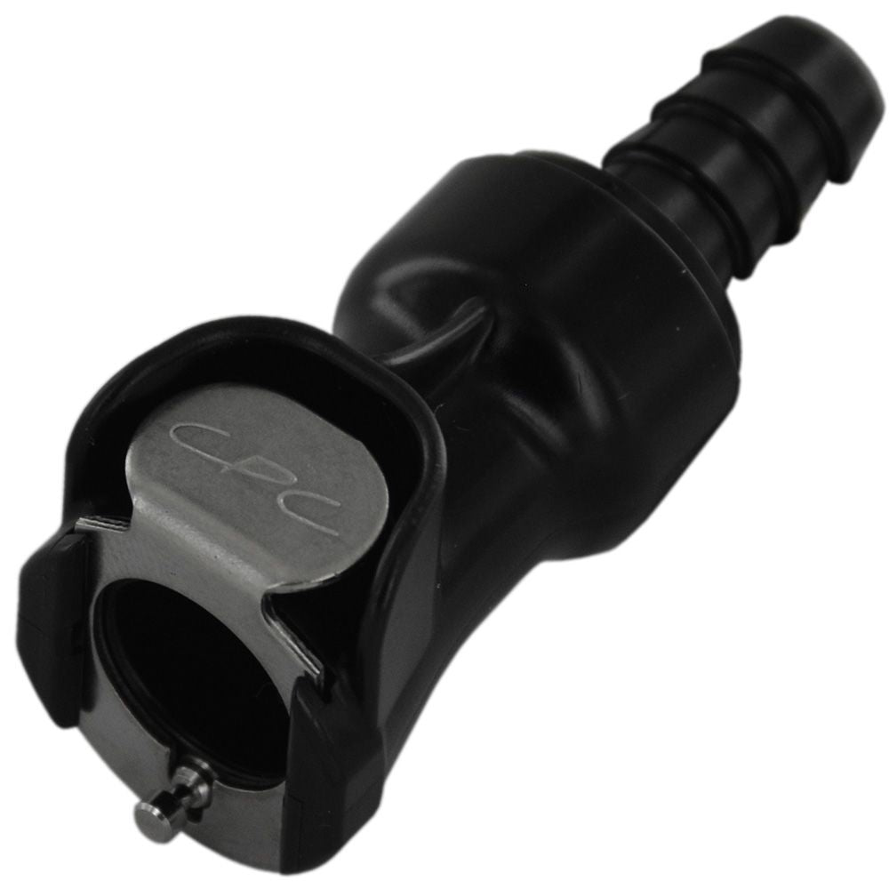 PLCD17005VB Valved In-Line Hose Barb Black Coupling Body 5/16 ID Barb Viton O-ring
