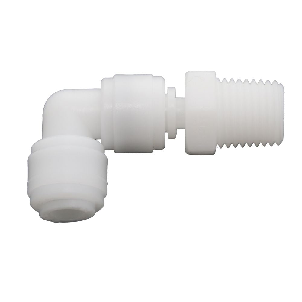 NeoFit - Acetal White Male Elbow Swivel- 3/16"tube OD x 1/8"NPTF