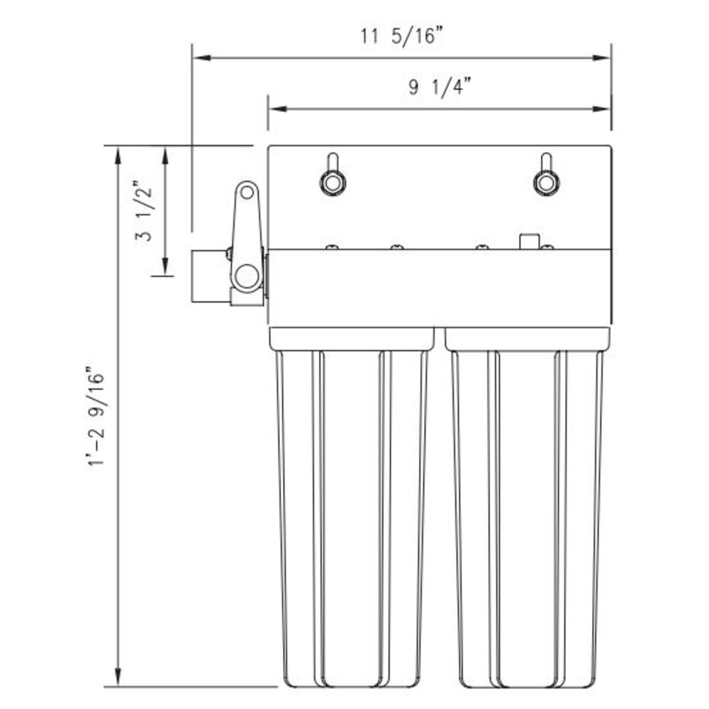 Optipure 10" Dual Housing Water w/ Sediment 0.5 Micron 1.5 gpm 15k Cap Scale System