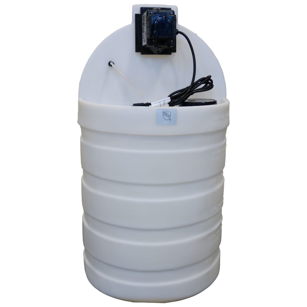 Stenner 30 Gallon Tank/ Low Dose Pump 25.1OZ/HR 5.5/80PSI 120V/60HZ 1/4" White