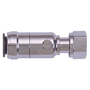 John Guest Service Valve - Brass Chrome-Plated w/Tap Connector 15mm x 1/2 BSP