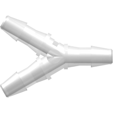LinkTech Y Tube Fitting with 200 Series Barbs, 5/32" [4.0 mm] ID Tubing, Natural Polypropylene