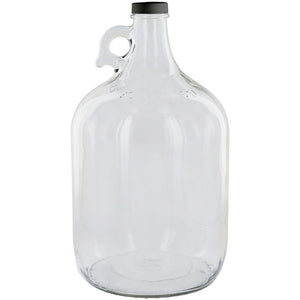Clear 1 Gallon Glass Beer Growler or Water Bottle With Cap