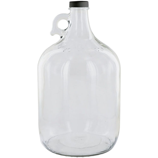 Clear 1 Gallon Glass Beer Growler or Water Bottle With Cap
