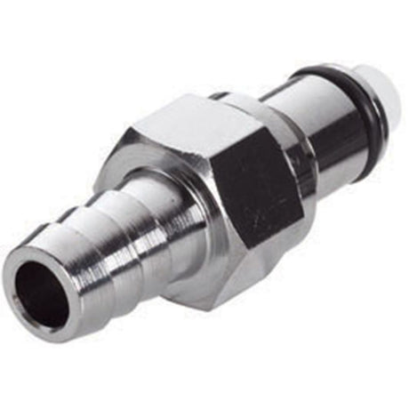 LCD22004V Valved In-Line Hose Barb Coupling Insert 1/4 ID Barb FKM [Viton] O-ring