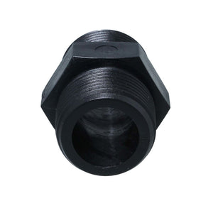 Nipple Hex - 1" x 1" MPT Black Polypropylene