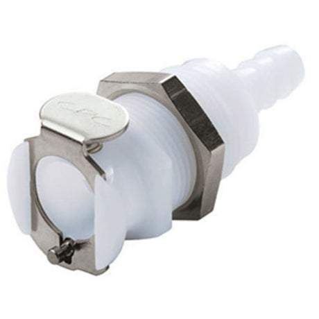 PLC16004 Panel Mount Hose Barb Coupling Body 1/4 ID Barb