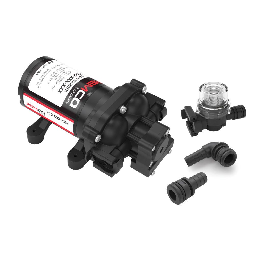 Remco 90-3214-1C4-82L-SB Power RV 3200 Series 3.2 GPM Fresh Water Pump - 12V DC