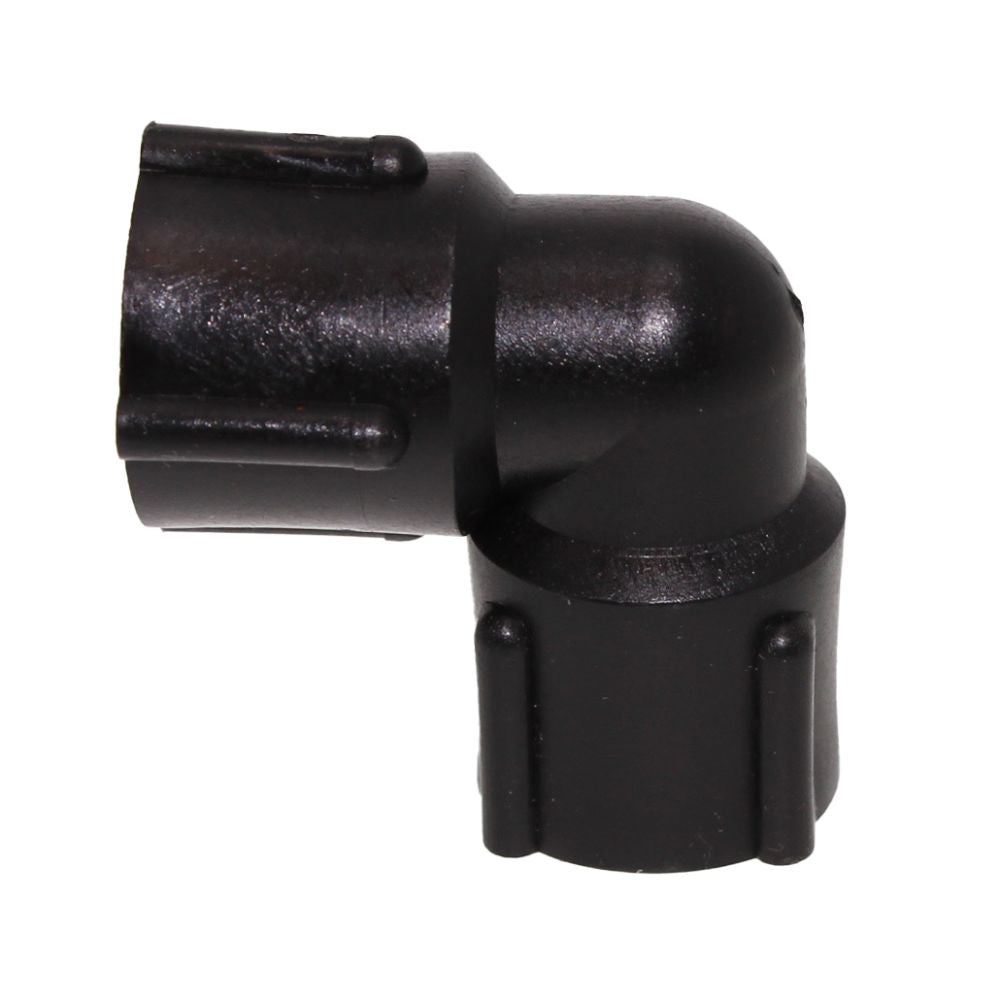 Female Elbow 1/2 FNPT x 1/2 FNPT - Black Polypropylene