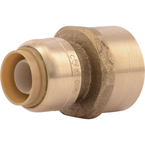 SharkBite® U068LF Lead-Free Brass Push-to-Connect Female Adapter - 1/2" x 3/4" FPT