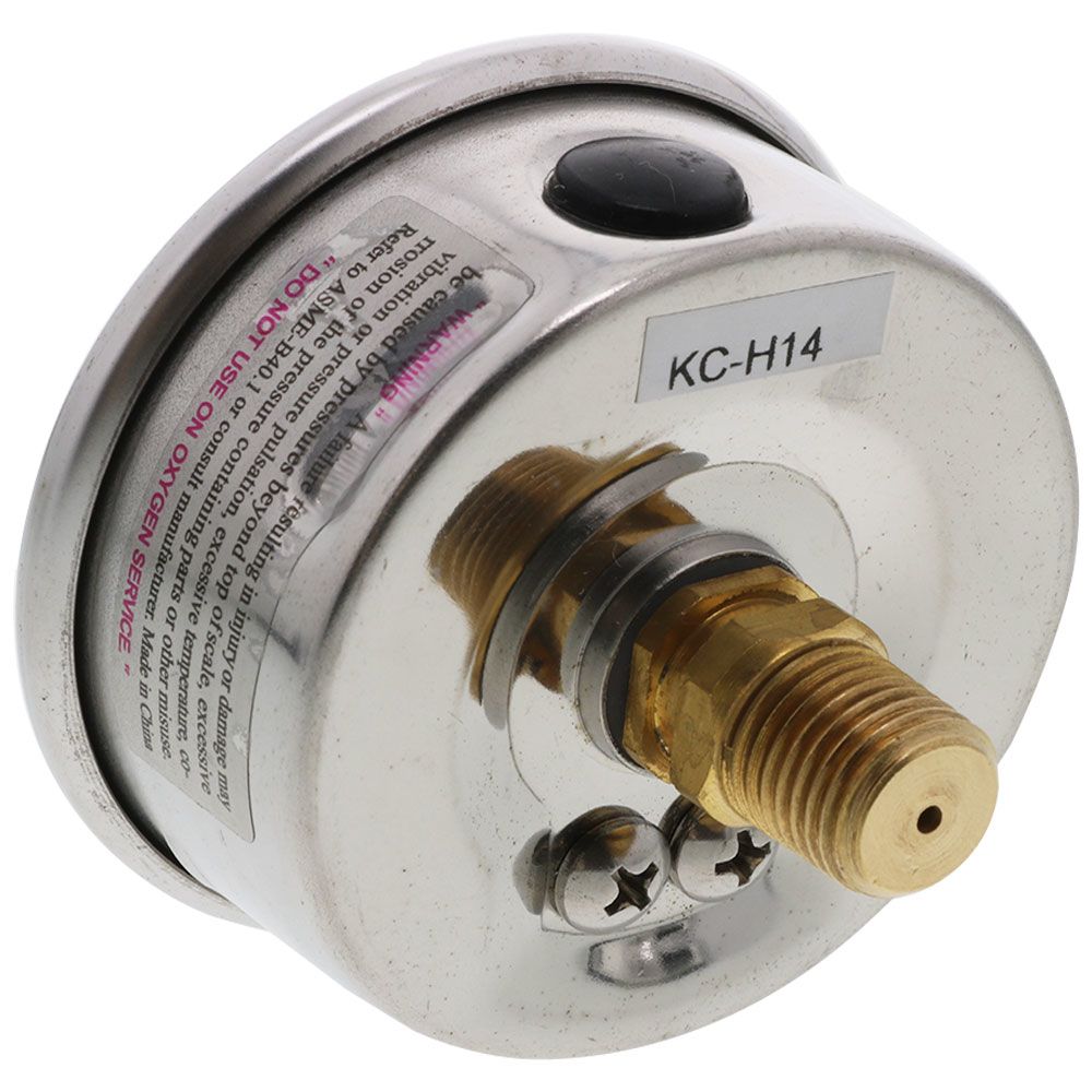 Water Pressure Gauge 600 PSI, 1/4" MPT, 2.5" Plastic Dial, Center Mount, SS  Case