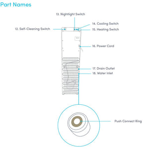 Avalon Self Cleaning Bottleless Water Cooler Dispenser - Hot & Cold Water, Child Safety Lock, Innovative Slim Design - UL/Energy Star Approved- Black