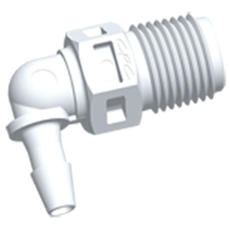 FitQuik Nylon Thread to Tube Elbow Fitting - 1/8 NPT to 1/8 Hose Barb