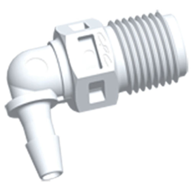 FitQuik Nylon Thread to Tube Elbow Fitting - 1/8 NPT to 1/8 Hose Barb