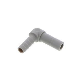 DMfit Stem Elbow Barb Connector  - 5/16 OD Stem x 1/4 ID Barb