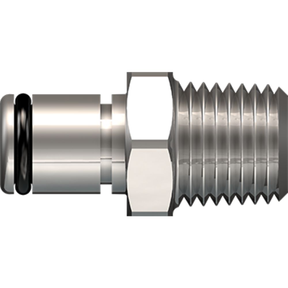 LinkTech 40CB Series Male Thread Male, Non-valved, 1/4" MNPT, Chrome Brass, Buna N