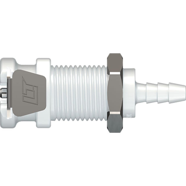 LinkTech 20AC Series Panel Mt. Female, Valved, 1/8" HB, Natural Acetal, Buna N