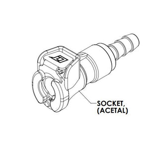 LinkTech 20AC IL Socket, Valved, 3/16" HB