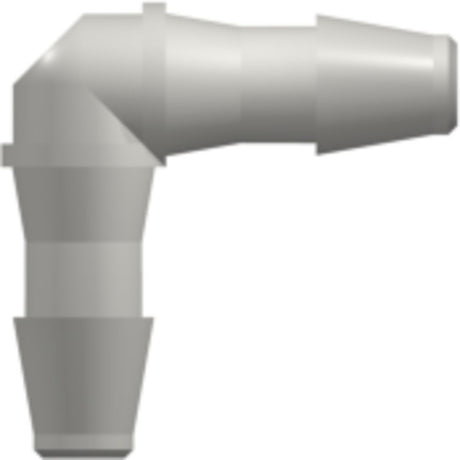 LinkTech Elbow Tube Fitting with 200 Series Barbs, 1/8" [3.2 mm] ID Tubing, White Nylon