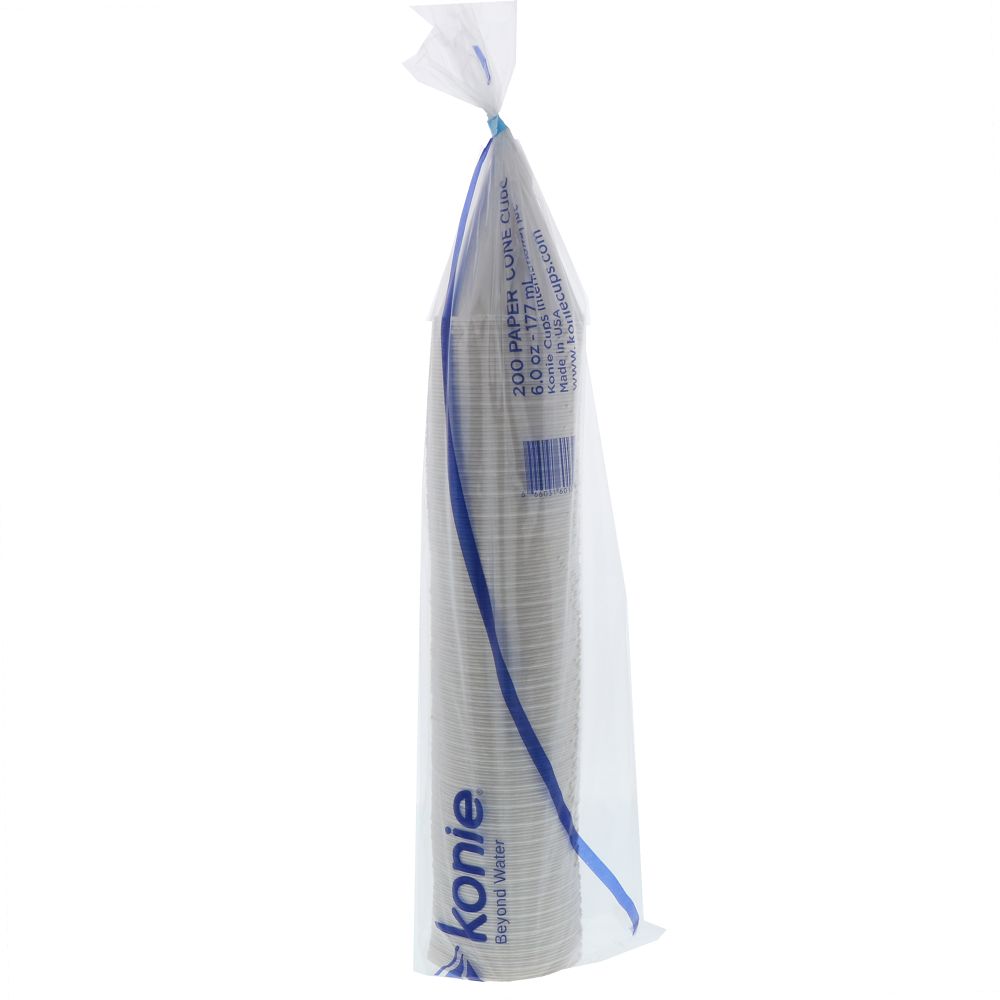 Konie Cone Cups 6oz Rolled Rim