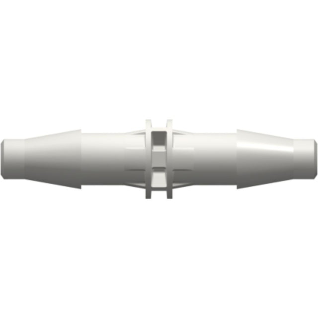LinkTech Straight Through Tube Fitting with Classic Series Barbs, 3/16" [4.8 mm] ID Tubing, White Nylon