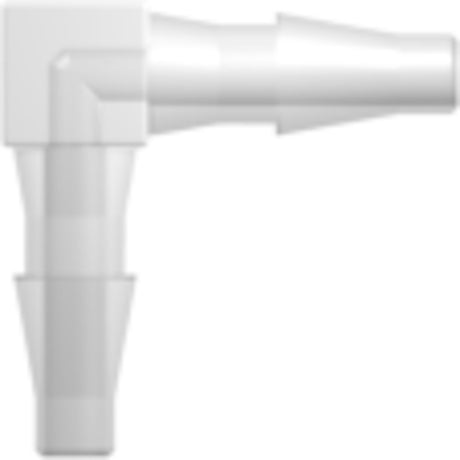 LinkTech Elbow Tube Fitting with Classic Series Barbs, 1/16" [1.6 mm] ID Tubing, Natural Polypropylene