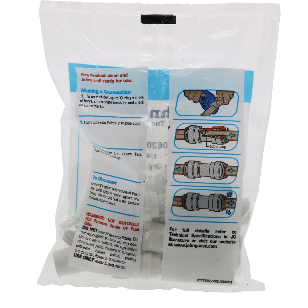 John Guest Reducer Stem - 5/8 CTS Stem x 1/4 OD