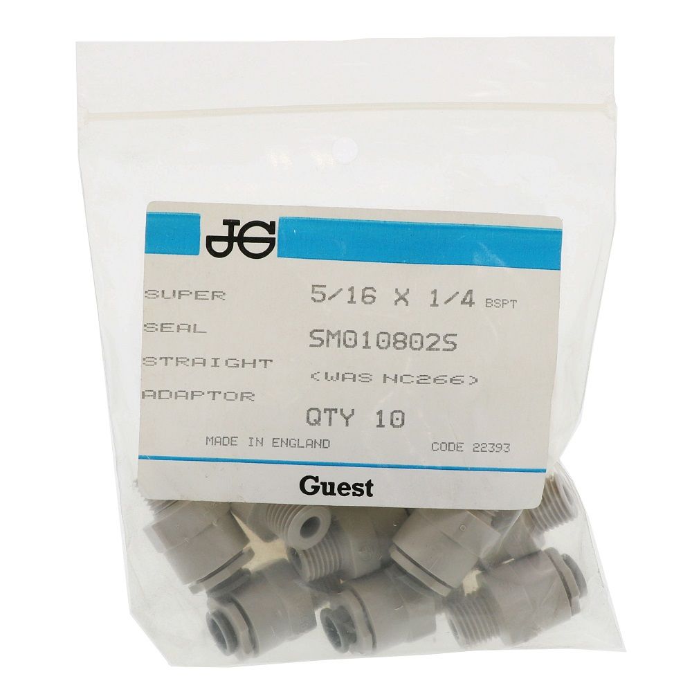 John Guest Superseal Male Connector BSP - 5/16 Superseal x 1/4  BSPT