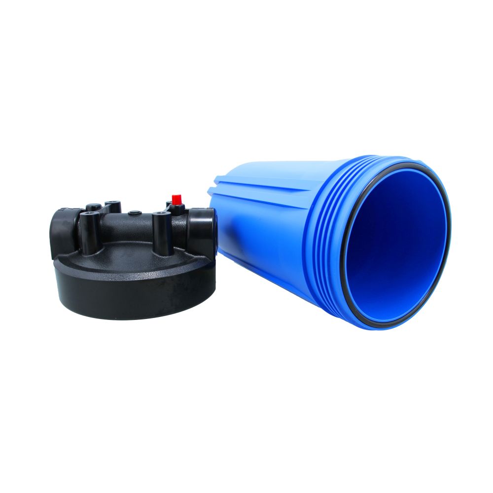 10" Neo-Pure Big Flow Filter Housing Blue Sump/Black Cap 1" with Pressure Relief