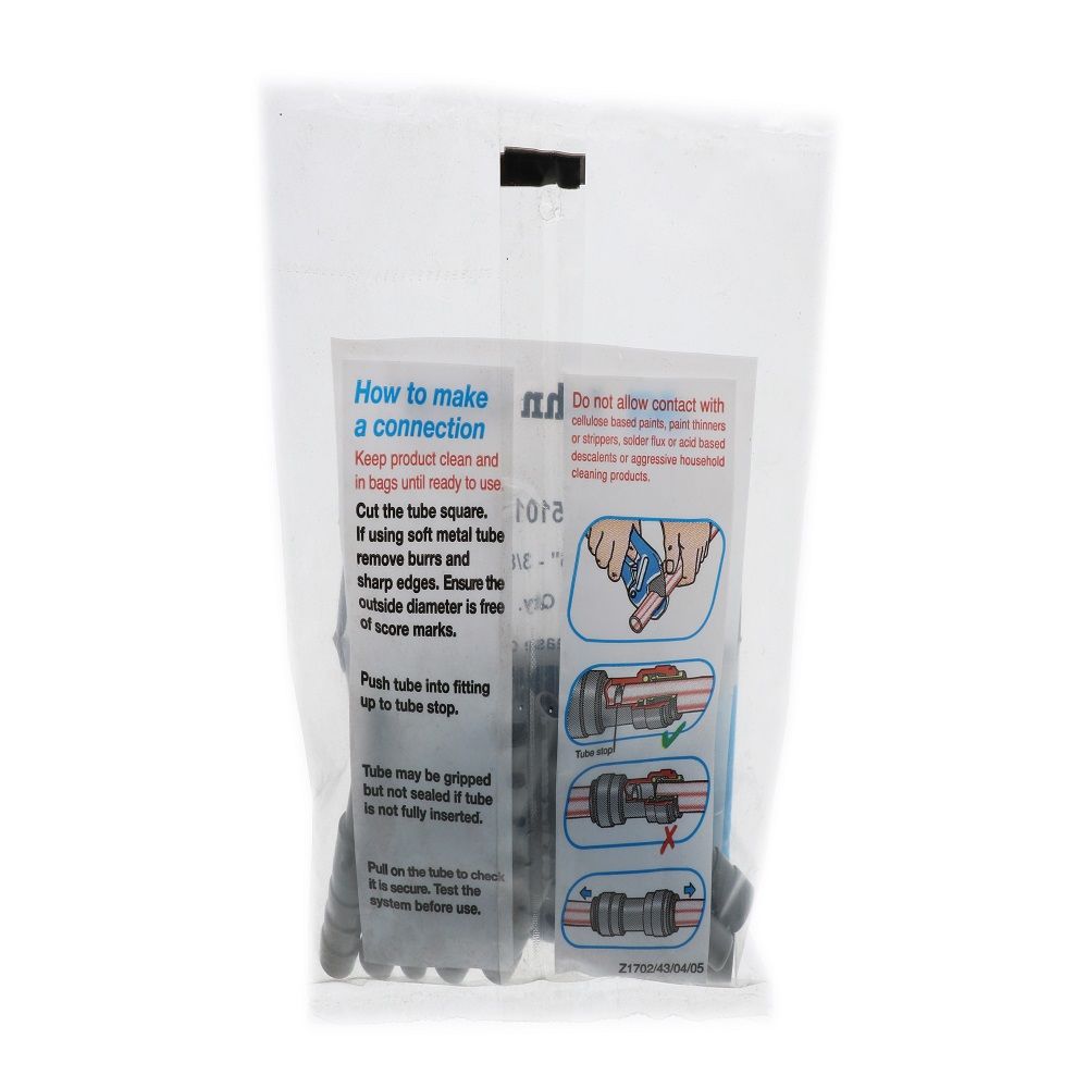 John Guest Stem Barb Connector  - 5/16 OD Stem x 3/8 ID Barb [Long]