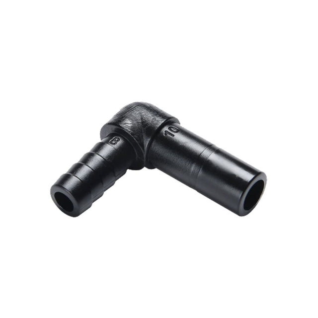NeoFit - Acetal Black Stem Barb Elbow Connector 3/8"stem x 3/8"barb