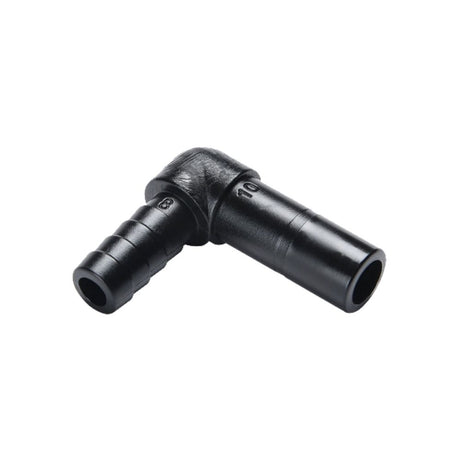 NeoFit - Acetal Black Stem Barb Elbow Connector 3/8"stem x 8mm [5/16"] barb