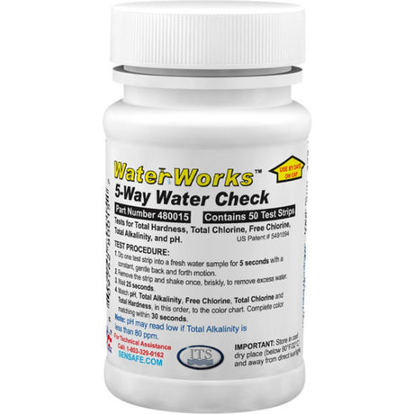 WaterWorks™ 5-WAY Water Check Test Strips - Single [Pack of 50 Strips]