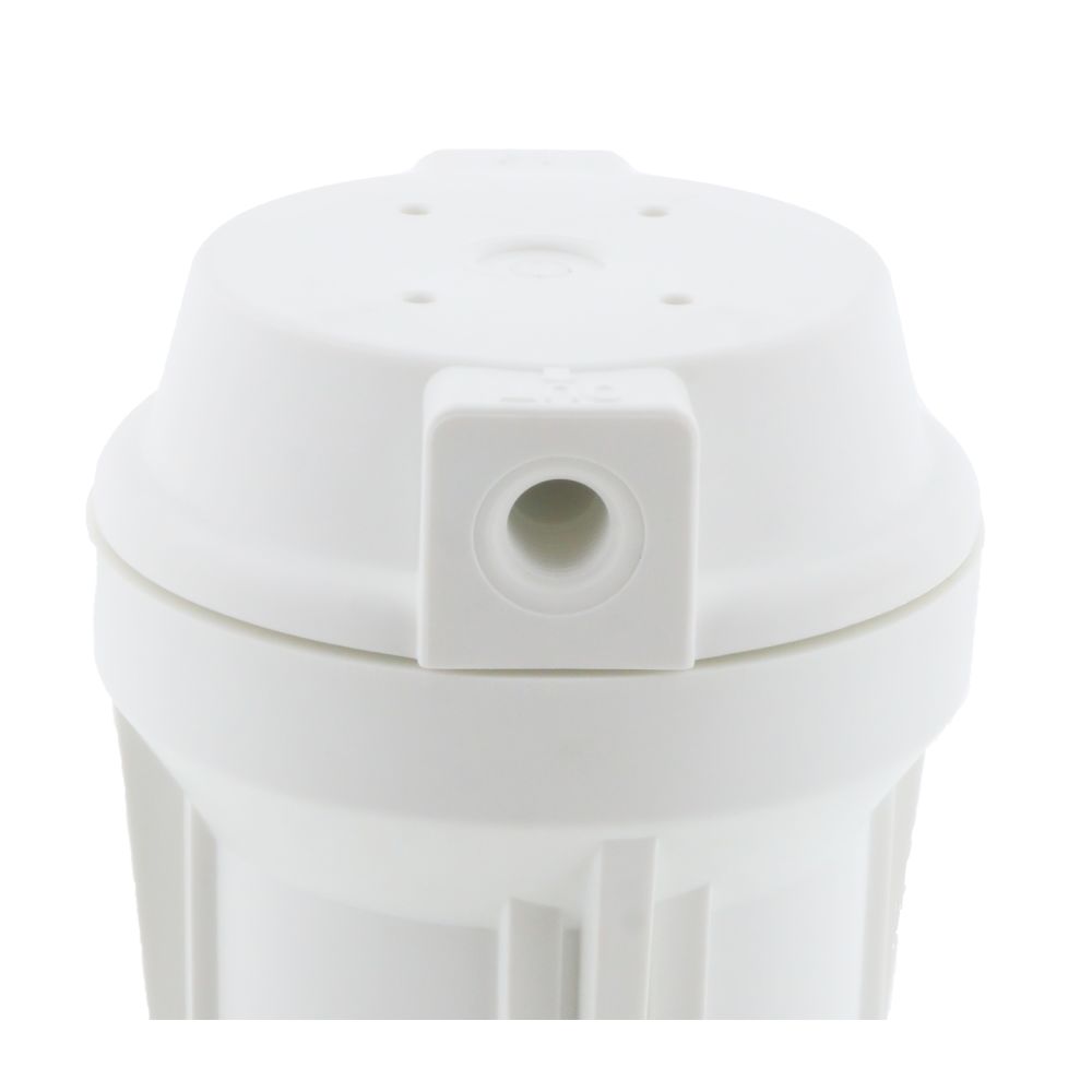 10" Slim Line Filter Housing White Sump/White Flat Cap 1/4" No PR - 1/4" FPT