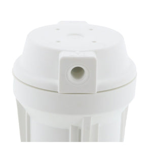 10" Slim Line Filter Housing White Sump/White Flat Cap 1/4" No PR - 1/4" FPT